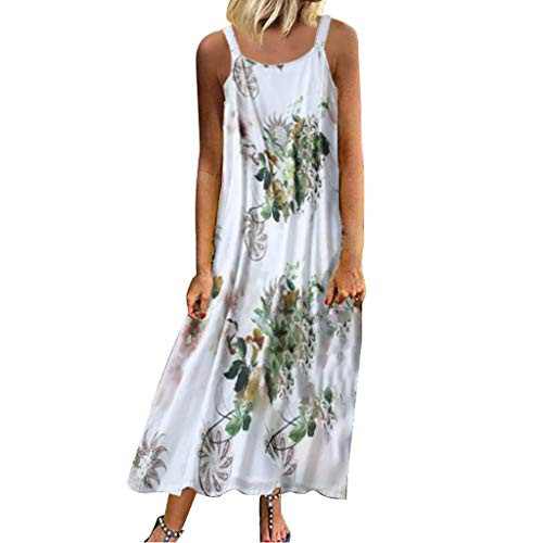 Nmch Women's Plus Size Vintage Sleeveless Maxi Dress Bohemian Floral Print Loose Casual Summer Long Dresses-Green,XL- Nmch Women's Plus Size Vintage Sleeveless Maxi Dress Bohemian Floral Print Loose Casual Summer Long Dresses-Green,XL-