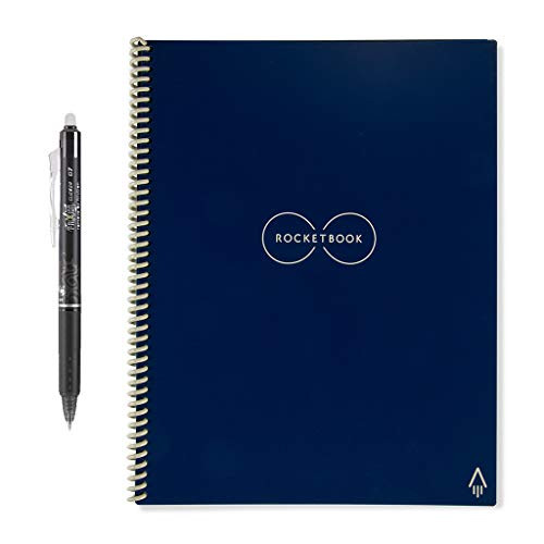 Rocketbook Ever last Smart Reusable Notebook, Letter Size, 8.5" x 11", Midnight Blue (EVR-L-K-CDF)