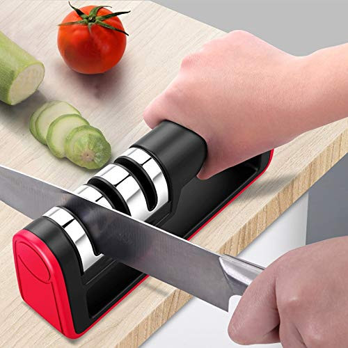 Professional Knife Sharpener diamond Quick Professional 3 Stages Sharpener Knife sharpening Tools Sharpening Stone -stainless steel-