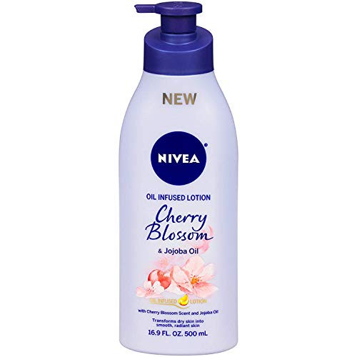 Nivea Lotion Oil-Infused Cherry/Jojoba Oil 16.9 Ounce Pump -500ml- -3 Pack-