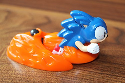 1993 McDonald's Corporation McDonald's Happy Meal Sega Sonic 3 The Hedgehog Happy Meal Toy Sonic The Hedgehog w/Sonic The Hedgehog Action Figure with Flame Base McD93-065 FCMCDXP-984 Blister Bag Package Toy -Snap Sonic Figure Into Flame Base and Pu