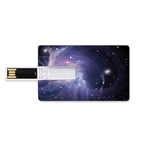 8GB USB Flash Thumb Drives Space Decorations Bank Credit Card Shape Business Key U Disk Memory Stick Storage Space Nebula in The Galaxy Complex Energy Movements Cosmos Print,Navy Purple Personalized