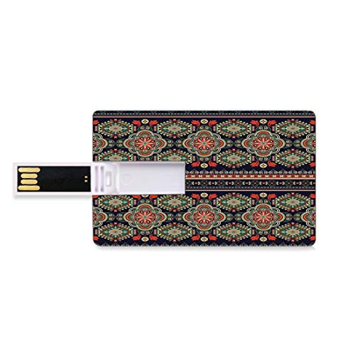 8GB USB Flash Thumb Drives Ethnic Decor Bank Credit Card Shape Business Key U Disk Memory Stick Storage Arabesque Traditional Folk Motif with Floral and Geometric Shapes Image,Indigo Scarlet Personal 8GB USB Flash Thumb Drives Ethnic Decor Bank Credit Card Shape Business Key U Disk Memory Stick Storage Arabesque Traditional Folk Motif with Floral and Geometric Shapes Image,Indigo Scarlet Personal