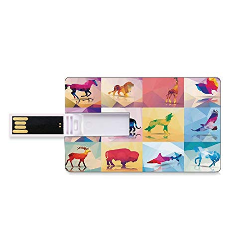 8GB USB Flash Thumb Drives Animal Bank Credit Card Shape Business Key U Disk Memory Stick Storage Collection of Geometric Polygonal Animals Horse Giraffe Mosaic Style Art Illustration,Multi Personali 8GB USB Flash Thumb Drives Animal Bank Credit Card Shape Business Key U Disk Memory Stick Storage Collection of Geometric Polygonal Animals Horse Giraffe Mosaic Style Art Illustration,Multi Personali