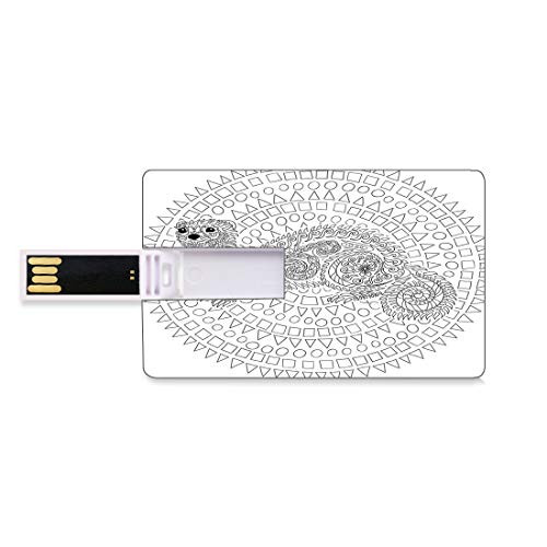 8GB USB Flash Thumb Drives Modern Bank Credit Card Shape Business Key U Disk Memory Stick Storage Squirrel Surrounded by Geometric Squares Triangles Circles Cute Work of Art Print,Multi Personalized