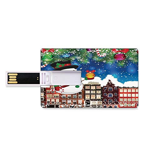 8GB USB Flash Thumb Drives Christmas Bank Credit Card Shape Business Key U Disk Memory Stick Storage Snowman in The City Streets Urban Style Noel Downtown Wishes Ritual Funny Illustration,Multi Perso 8GB USB Flash Thumb Drives Christmas Bank Credit Card Shape Business Key U Disk Memory Stick Storage Snowman in The City Streets Urban Style Noel Downtown Wishes Ritual Funny Illustration,Multi Perso