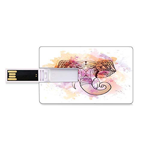 8GB USB Flash Thumb Drives Ethnic Bank Credit Card Shape Business Key U Disk Memory Stick Storage Oriental Wisdom of Soul Heroic Figure Tattoo Paintbrush Art Illustration,Pale Orange Violet Personali