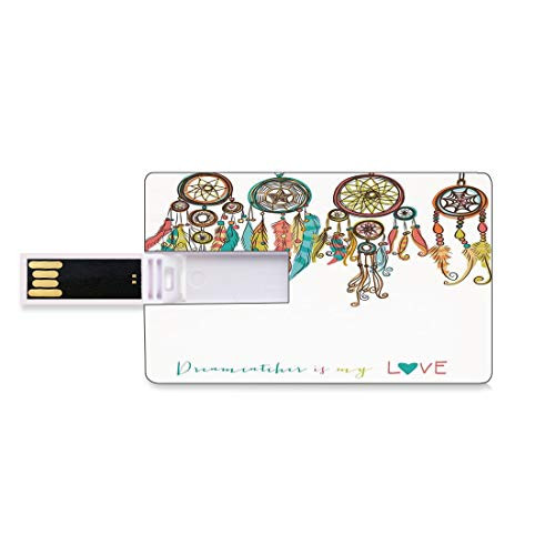 8GB USB Flash Thumb Drives Native American Bank Credit Card Shape Business Key U Disk Memory Stick Storage Set of Colorful Ethnic Dreamcatchers Native American Tribal Elements in Mod Graphic Decorati