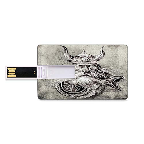 8GB USB Flash Thumb Drives Tattoo Bank Credit Card Shape Business Key U Disk Memory Stick Storage Artistic Pencil Drawing of a Brave Viking Warrior with Armour Image Adventure,Blue Red Personalized G 8GB USB Flash Thumb Drives Tattoo Bank Credit Card Shape Business Key U Disk Memory Stick Storage Artistic Pencil Drawing of a Brave Viking Warrior with Armour Image Adventure,Blue Red Personalized G