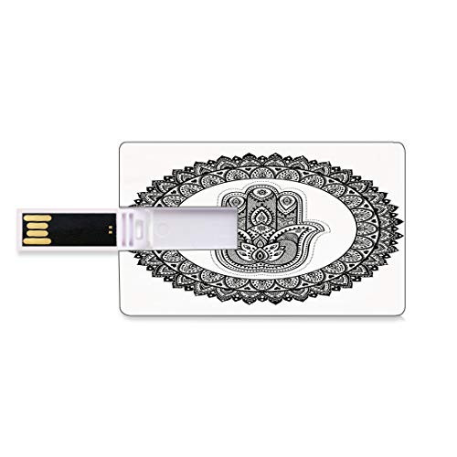 8GB USB Flash Thumb Drives Hamsa Bank Credit Card Shape Business Key U Disk Memory Stick Storage Ring Shapes with Floral Motifs Ancient Ethnic Culture Traditional Symbol Monochrome,Black White Person 8GB USB Flash Thumb Drives Hamsa Bank Credit Card Shape Business Key U Disk Memory Stick Storage Ring Shapes with Floral Motifs Ancient Ethnic Culture Traditional Symbol Monochrome,Black White Person