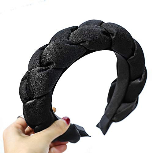 Vintage Thick Sponge Silk Cloth Hair Bands For Women Turban Braided Hairband Headband Hoop Clips Girls Accessories,Black Vintage Thick Sponge Silk Cloth Hair Bands For Women Turban Braided Hairband Headband Hoop Clips Girls Accessories,Black