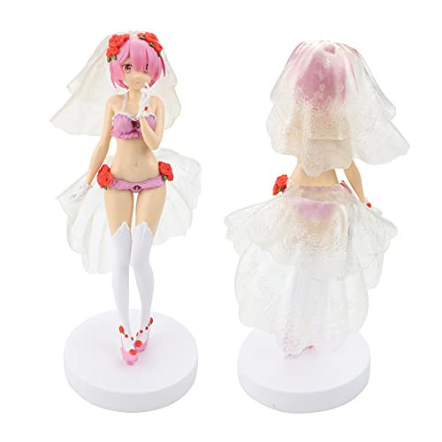 Re Zero Starting Life in Another World- White Anime Rem  and  Ram Swimsuit Figure Cosplay for Anime Fans 5.9inch
