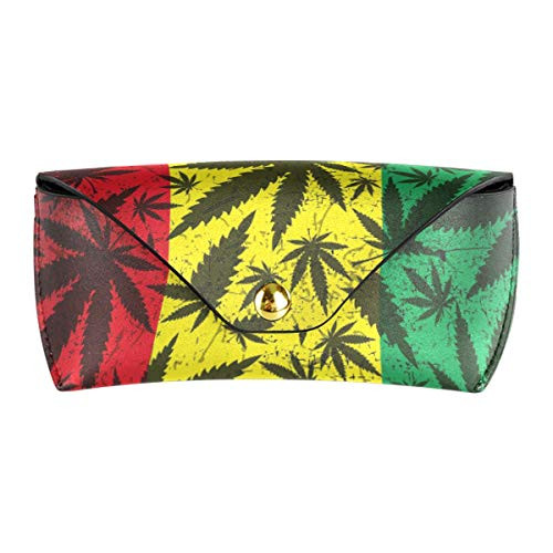 Portable Multiuse Goggles Bag Red Yellow Green Leaf PU Leather Eyeglasses Pouch School Sunglasses Case