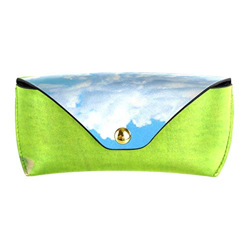 Multiuse Portable Blue Sky Green Glass Sunglasses Case Goggles Bag Holder PU Leather Eyeglasses Pouch