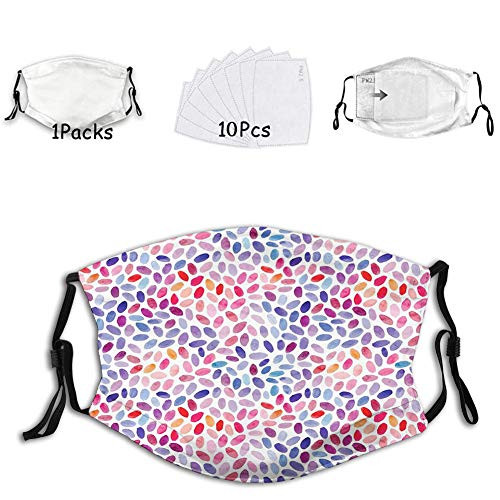 Funny Activated carbon mask,Trippy Abstract Watercolor Mix Figures Funky Structured Hand,Facial decorations for adult -1 mask with 10 filters-