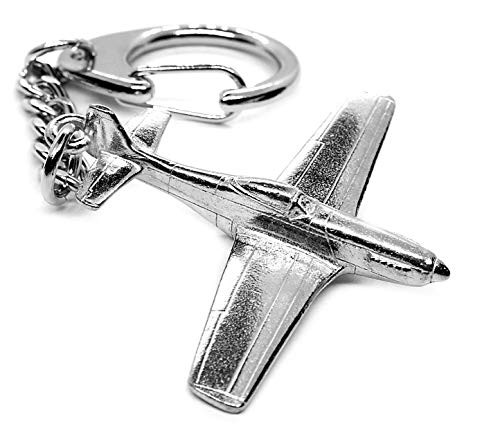 Solid Pewter P-51 Mustang Airplane Keychain