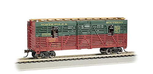 Bachmann 40' Animated Stock Car - Christmas with Reindeer - HO Scale Bachmann 40' Animated Stock Car - Christmas with Reindeer - HO Scale