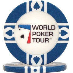World Poker Tour Blue Clay Poker Chips - Set of 25 Chips