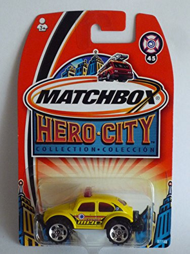 Matchbox Hero City 45 Volkswagen VW Beetle Bug 4x4 YELLOW 1-64 Scale Collectible Die Cast Car by Hot Wheels