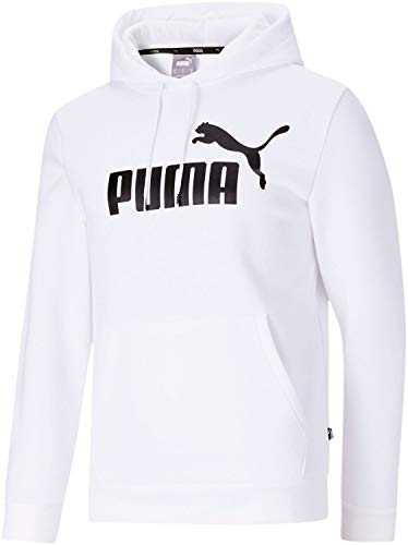 PUMA mens Essentials Big Logo Fleece Hoodie Hooded Sweatshirt, Puma White, XXLarge US