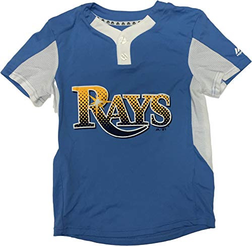 Tampa Bay Rays Premier Eagle Cool Base Youth 2-Button Jersey -Small 6/8- Blue