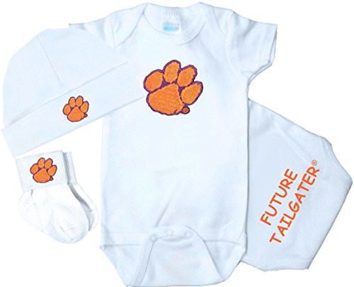 Future Tailgater Clemson Tigers 3 Piece Baby Clothing Set -Newborn-