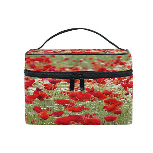 Stylish Red Poppies Makeup Bag, Cosmetic Bag, Toiletry Bag, Cosmetic Makeup Organizer Case Storage, for Women, Men, Kids, Girls, Traveling, Professional, With Mesh Bag Brush Holder Stylish Red Poppies Makeup Bag, Cosmetic Bag, Toiletry Bag, Cosmetic Makeup Organizer Case Storage, for Women, Men, Kids, Girls, Traveling, Professional, With Mesh Bag Brush Holder