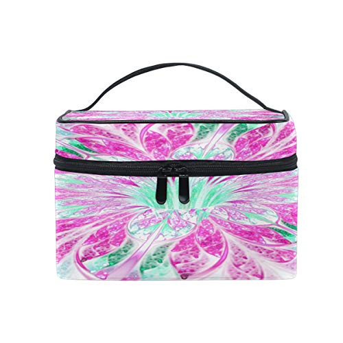 Vector Pink And Green Flower Makeup Bag, Cosmetic Bag, Toiletry Bag, Cosmetic Makeup Organizer Case Storage, for Women, Men, Kids, Girls, Traveling, Professional, With Mesh Bag Brush Holder Vector Pink And Green Flower Makeup Bag, Cosmetic Bag, Toiletry Bag, Cosmetic Makeup Organizer Case Storage, for Women, Men, Kids, Girls, Traveling, Professional, With Mesh Bag Brush Holder