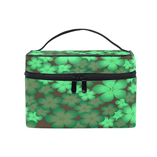 Fantastic Flowers Green Makeup Bag, Cosmetic Bag, Toiletry Bag, Cosmetic Makeup Organizer Case Storage, for Women, Men, Kids, Girls, Traveling, Professional, With Mesh Bag Brush Holder Fantastic Flowers Green Makeup Bag, Cosmetic Bag, Toiletry Bag, Cosmetic Makeup Organizer Case Storage, for Women, Men, Kids, Girls, Traveling, Professional, With Mesh Bag Brush Holder