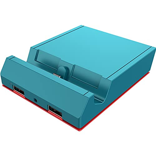 Switch TV Dock, Replacement for Nintendo Switch Dock, Portable Switch Charging Dock TV Switch Docking Station with 4K HDMI, USB 3.0 Port, USB C Power Input  and  3.5 Headphone Jack, Blue