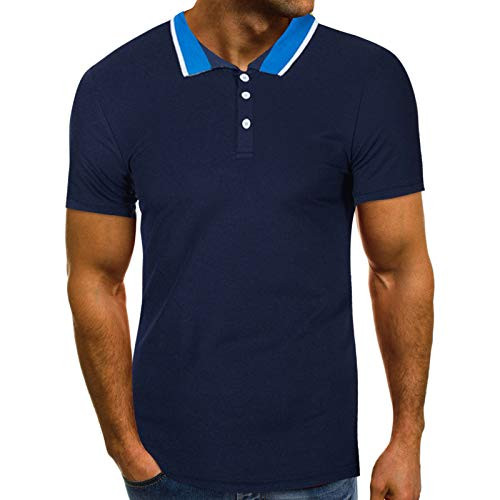 Polo Shirt for Men, F-Gotal Men's T-Shirts Fashion Summer Short Sleeve Gradient Color Buttons Slim Fit Tees Blouse Tops