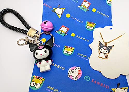 Kuromi Hello Kitty Handmade Figure Keychain  and  Pendant Necklace 2 Pcs Lot