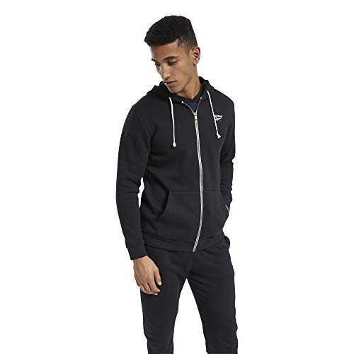 Reebok Training Essentials Fleece Full Zip Hoodie, Black, S