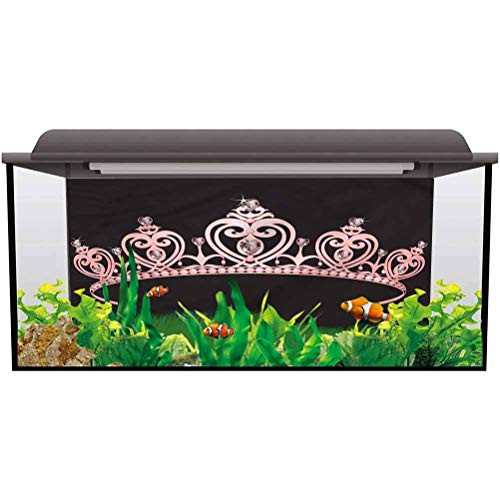 ScottDecor Seabed World Backdrop Princess,Pink Crown Diamond Figures PVC Adhesive L36 X H16 Inch