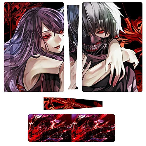 Tokyo Ghoul PS5 Console Skin and PS5 Controller Skins Set, Playstation 5 Skin Wrap Decal Sticker PS5 Disk Edition, Anime Kit -Digital Version