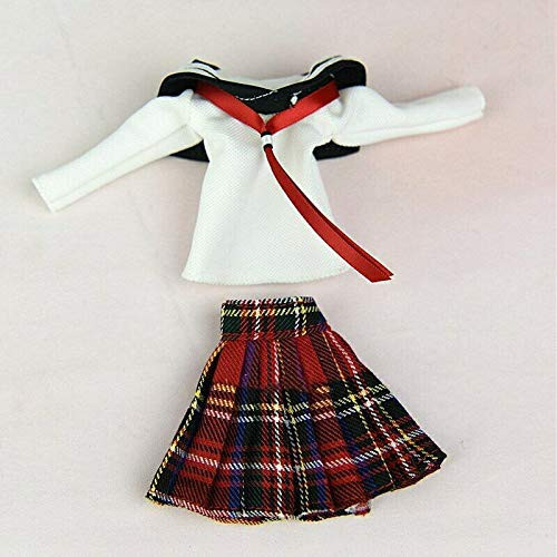 For Barbie Clothes Red Plaid Fashion Doll Sailor Skirt And Top For Barbie Clothes Red Plaid Fashion Doll Sailor Skirt And Top