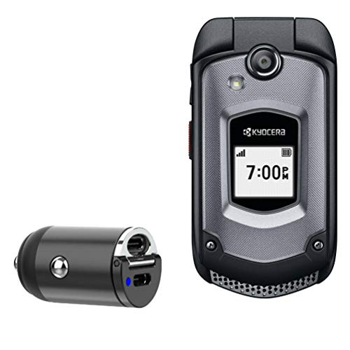 Car Charger for Kyocera DuraXTP -Car Charger by BoxWave- - Mini Dual PD Car Charger, Fast, 2 USB Charger for Kyocera DuraXTP - Jet Black
