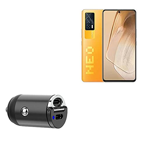 vivo iQOO Neo 5 Car Charger, BoxWave -Mini Dual PD Car Charger- Fast, 2 USB Charger for vivo iQOO Neo 5 - Jet Black vivo iQOO Neo 5 Car Charger, BoxWave -Mini Dual PD Car Charger- Fast, 2 USB Charger for vivo iQOO Neo 5 - Jet Black