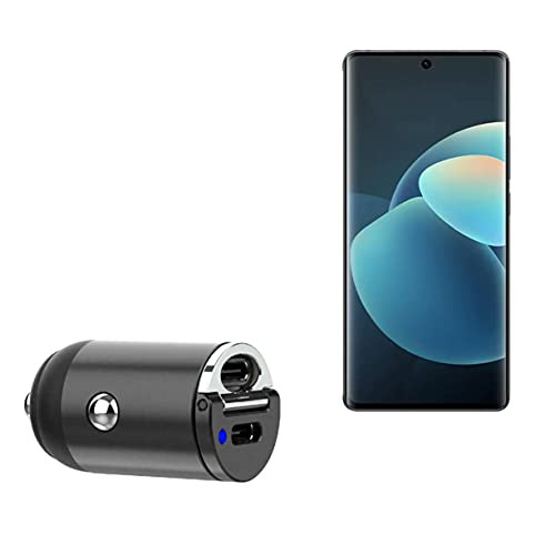 vivo X60 Pro Car Charger, BoxWave -Mini Dual PD Car Charger- Fast, 2 USB Charger for vivo X60 Pro - Jet Black vivo X60 Pro Car Charger, BoxWave -Mini Dual PD Car Charger- Fast, 2 USB Charger for vivo X60 Pro - Jet Black