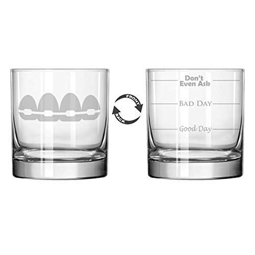 11 oz Rocks Whiskey Highball Glass Two Sided Orthodontist