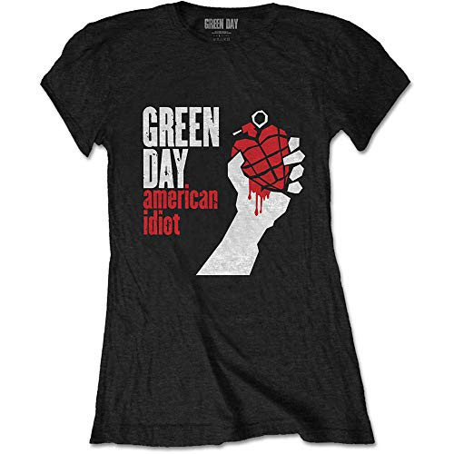 Green Day 'American Idiot' -Black- Womens Fitted T-Shirt -large-