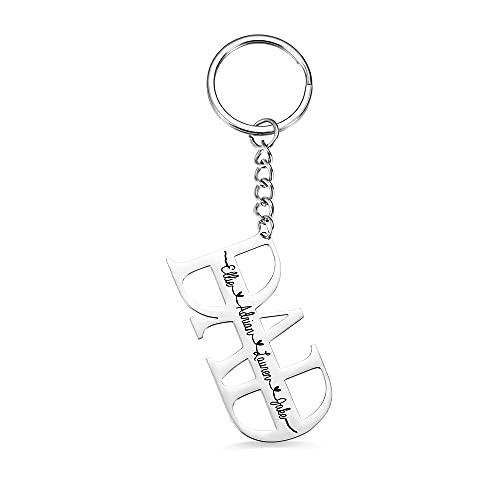 AILIN Custom Keychain Stainless Steel Personalized Name Key Chain For Dad Mom