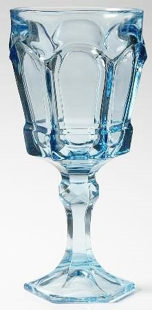 Vintage Fostoria Glass Light Blue Heavy Lead Crystal - Virginia Water Goblet Glass -Discontinued 1986-
