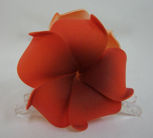 Hawaiian Plumeria Foam Flower Hair Claw Choose Color -04 Orange-