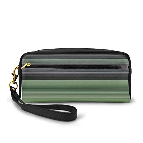 Pencil Case Pen Bag Makeup Pouch Wallet?Abstract Olive Green And Grey Large Capacity Pouch Holder Cosmetic Brush Makeup Bag for Travel Office School
