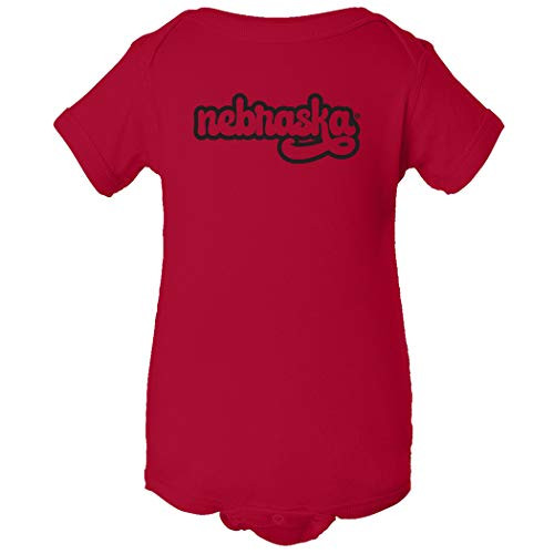 CornBorn Nebraska Onesie - Retro Lower Case Nebraska - Red - 6M CornBorn Nebraska Onesie - Retro Lower Case Nebraska - Red - 6M
