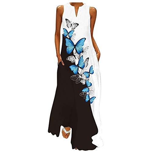 Plus Size Maxi Dresses 3X,Women's V Neck Sleeveless Casual Summer Sundresses Asymmetrical Patchwork Floral Long Maxi Dress Sexy Cami Dress