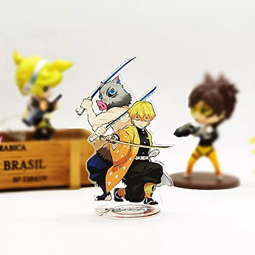 Demon Slayer Kimetsu No Yaiba Zenitsu Inosuke Acrylic Stand Figure Model Plate Holder Cake Topper Anime Japanese