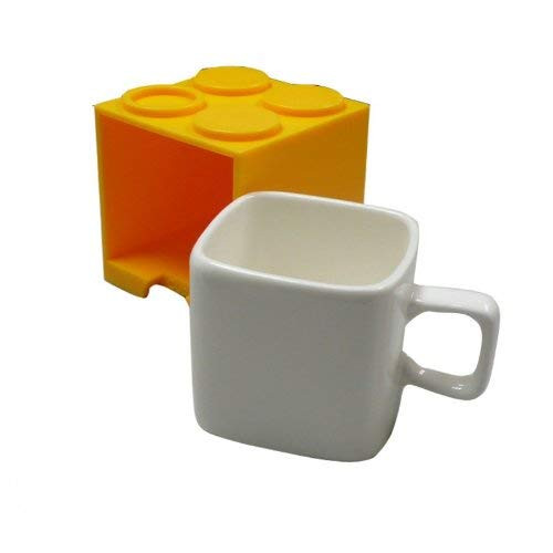 Gattola Cube Mug-Mini, Yellow, Ceramic, 7.5 x 6.5 x 6.5 cm