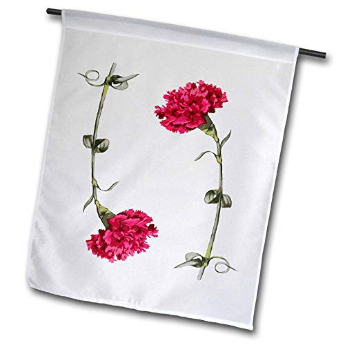 3dRose Vector of Mirror Image red Carnations rotated Upside Down - Flags -fl-338105-2-